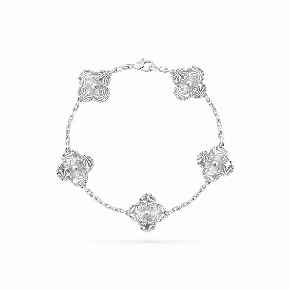 Vintage Alhambra 5 Motif Guilloche Bracelet
