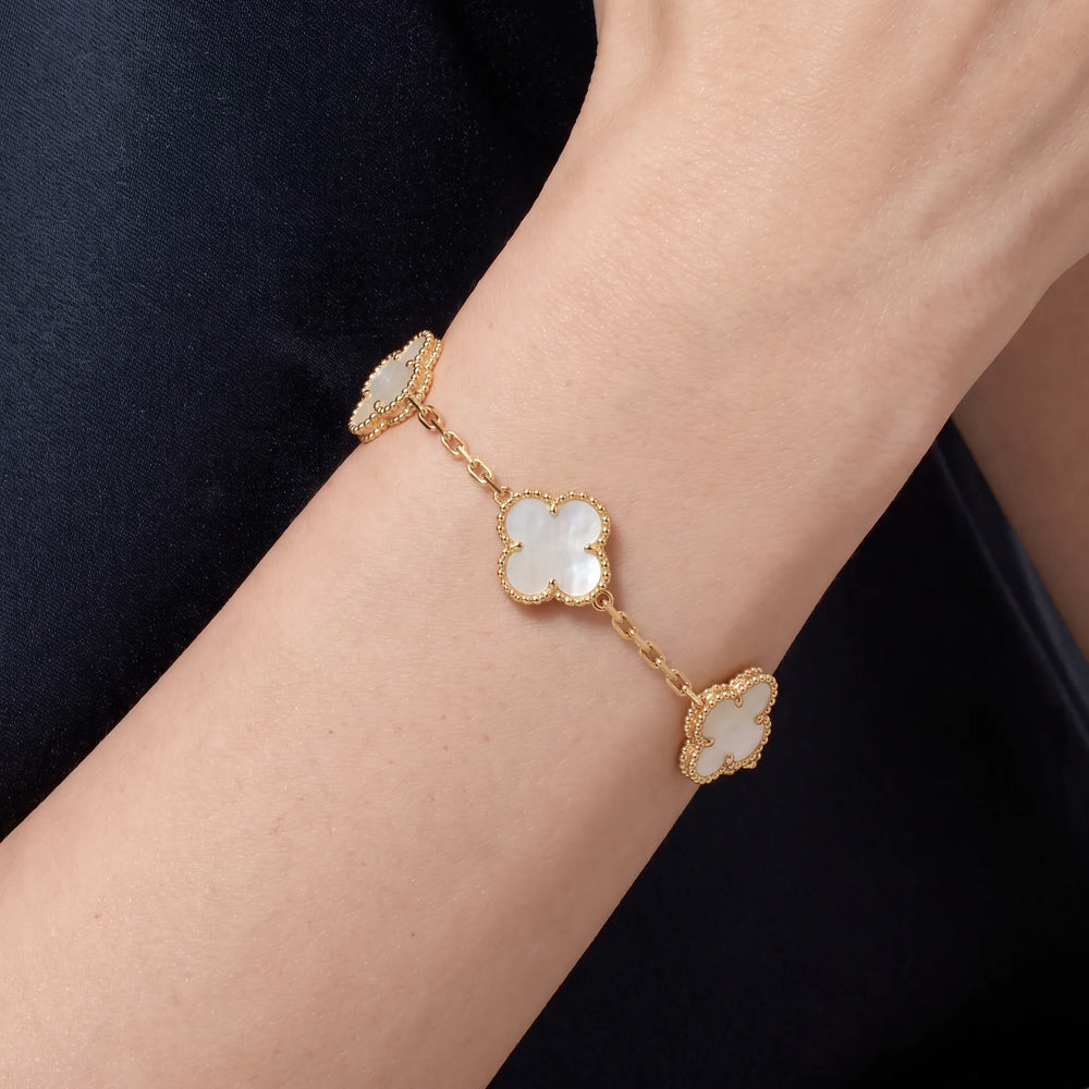 Vintage Alhambra 5 Motif Mother of Pearl Bracelet