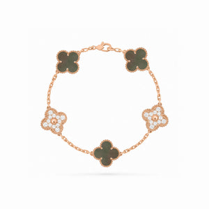 Vintage Alhambra 5 Motif Pave Bracelet