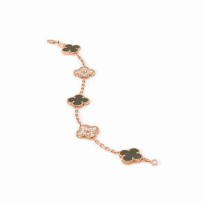 Vintage Alhambra 5 Motif Pave Bracelet