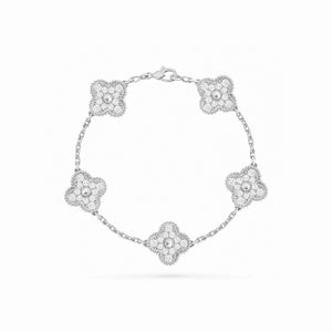 Vintage Alhambra 5 Motif Pave Elegance Bracelet